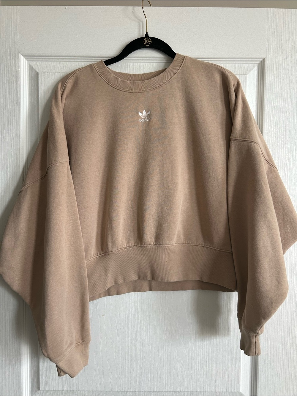 adidas Women's Cropped Crewneck Sweatshirt in Taupe